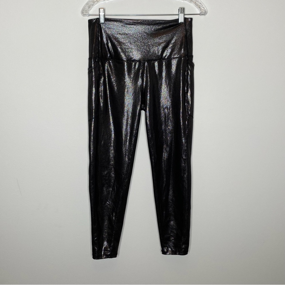 DSG Black Sliver Metallic Side Pocket Leggings